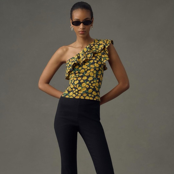 Anthropologie Maeve One-Shoulder Ruffled Top - Picture 14 of 16